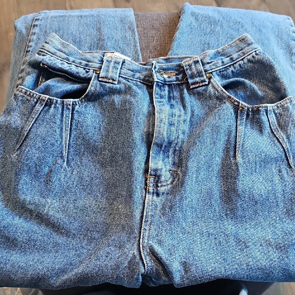 Christina Relaxed Fit Blue Mom Jeans 90s Size 11/12 Baggy Pleated Vintage